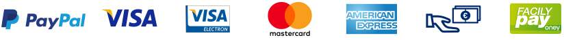 Paypal Visa Electron MasterCard Amex Cash FacilyPay Oney