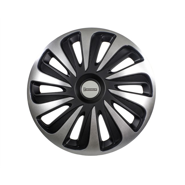 4 Enjoliveurs Gris/noir Michelin 3d Black Edition 13 Pouces