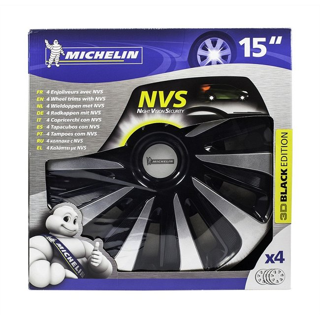 4 Enjoliveurs Gris Noir Michelin 3d Black Edition 15 Pouces Norauto Fr