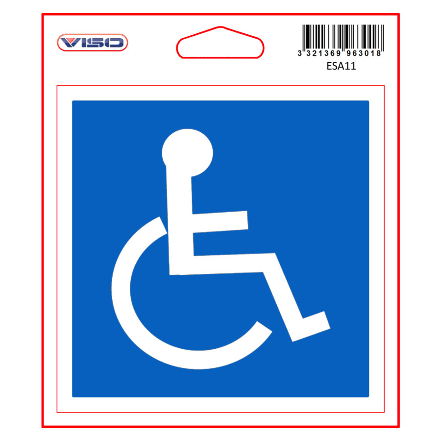 1 Disque Autocollant Personne Handicapée Ø 11,5 Cm