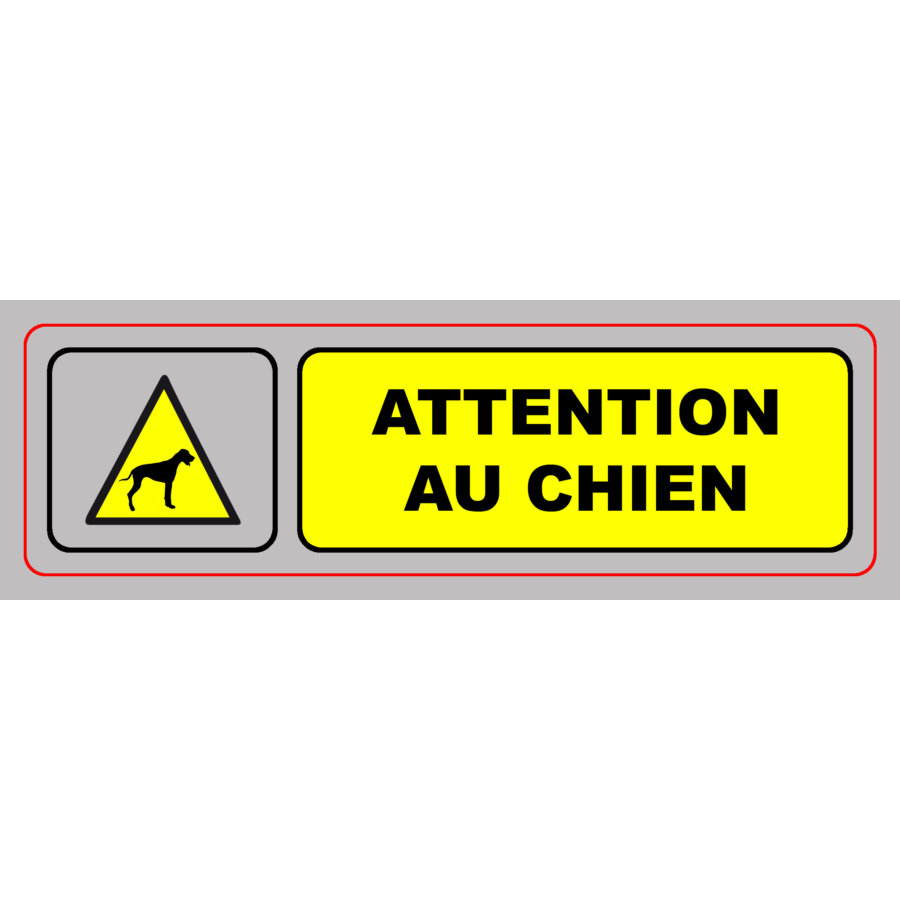 1 Panneau En Pvc Avec Adhésif Attention Au Chien 170 X 50 Cm