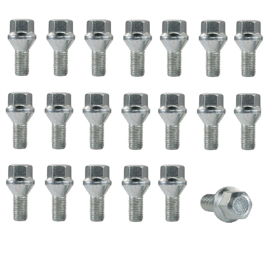 20 Boulons Fixes Coniques 12 X 1,25 X 28 Tête De 17 Mm