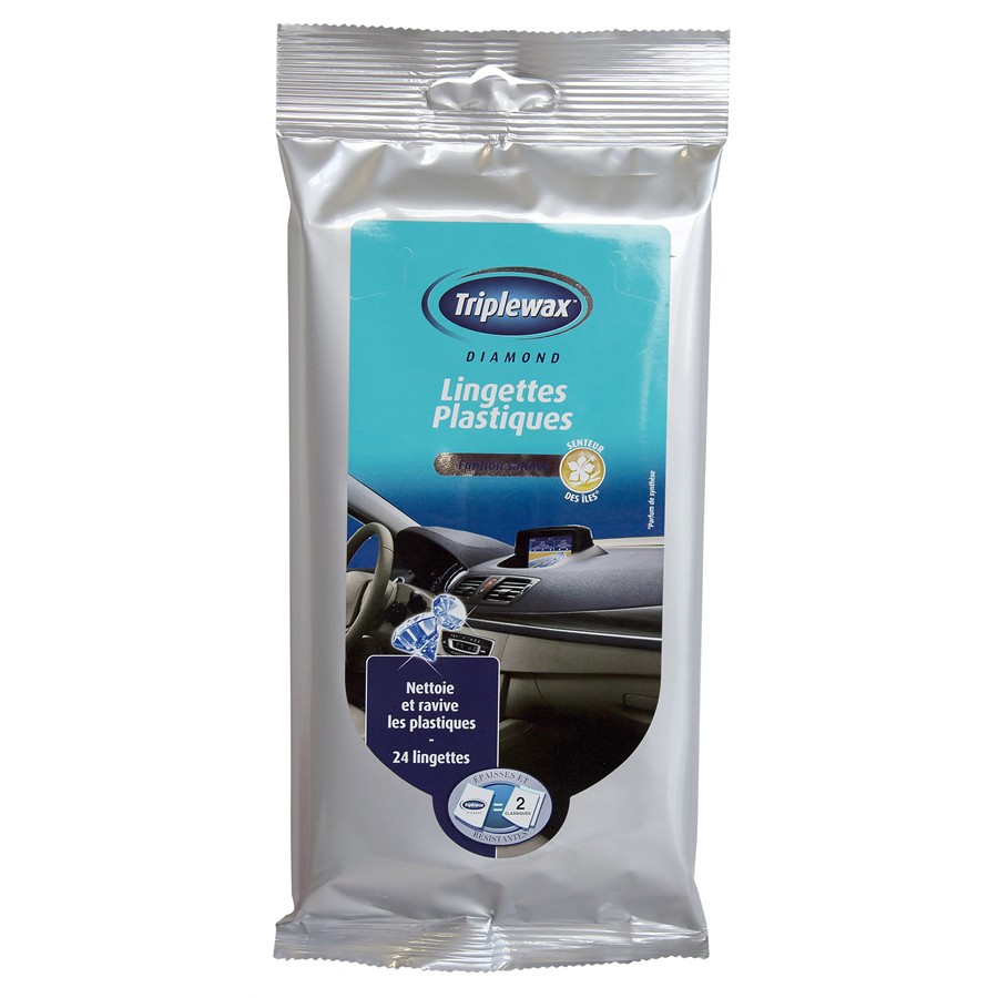 24 Lingettes Nettoyantes Plastiques Finition Satinée Triple Wax Diamond