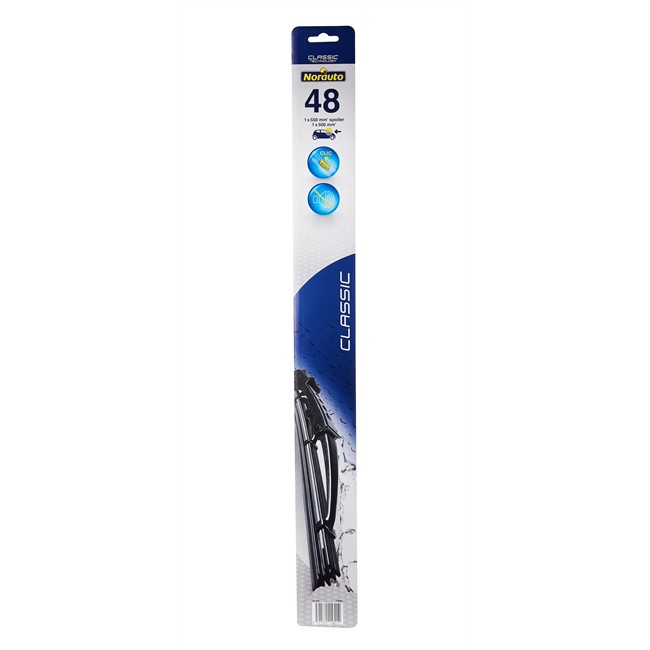 2 Balais D'essuie-glace Classic Norauto 48 550/500 Mm Avec Spoiler