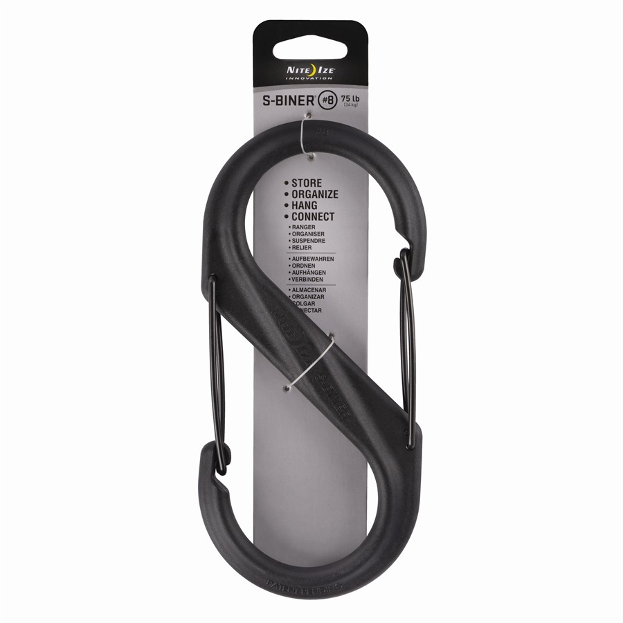 Mousqueton Géant De Rangement 2 Accroches S-biner 20 Cm Noir