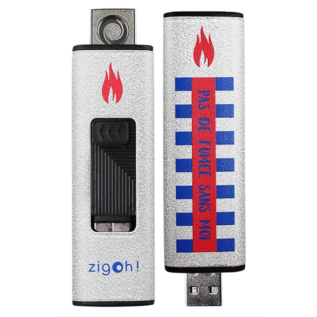 Briquet Usb Rechargeable Argent Zigoh