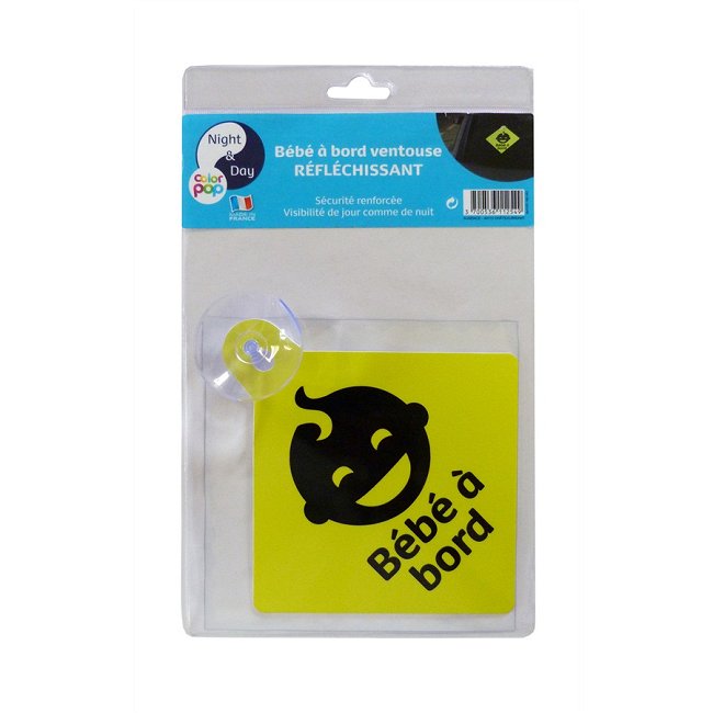 1 Disque Bebe A Bord Reflechissant Avec Ventouse Color Pop Norauto Fr
