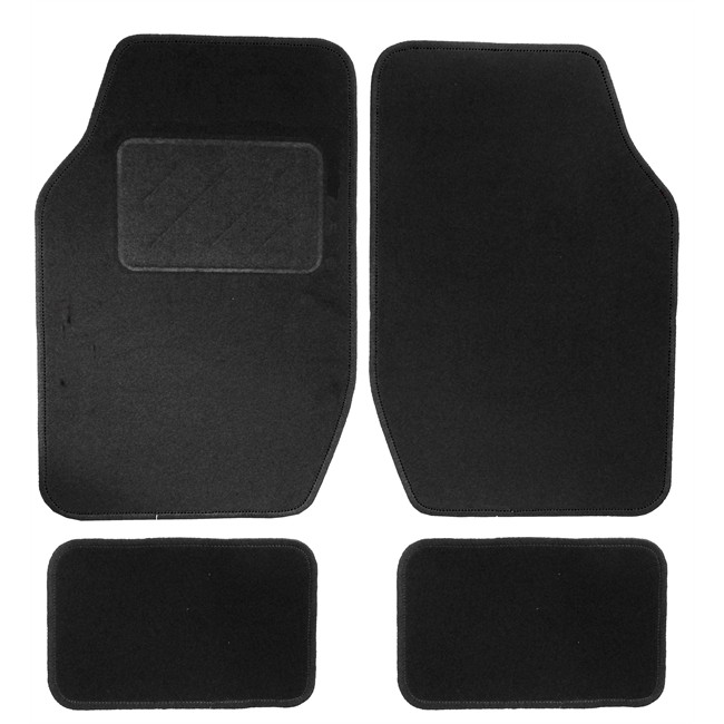 Jeu Complet De Tapis De Voiture Universels Noirs Moquette Hvd Pilou