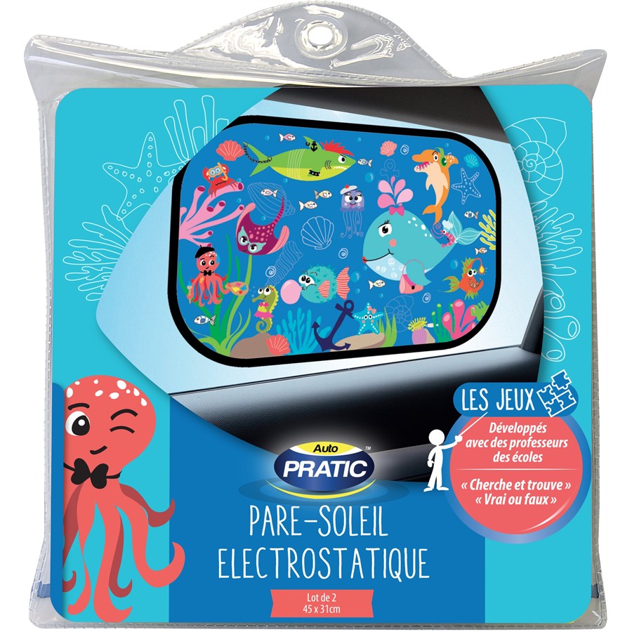 2 Rideaux Pare-soleil Électrostatiques Latéraux Auto Pratic 45 X 31 Cm