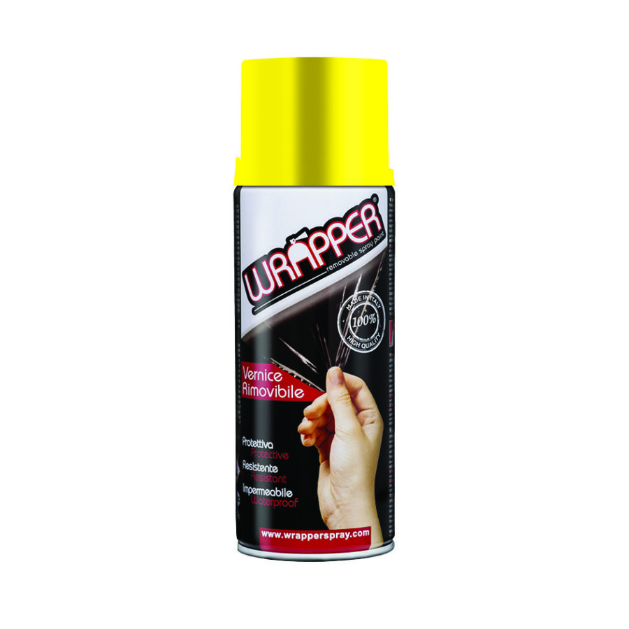 Bombe De Peinture Pelable Jaune Fluo Pour Jantes Wrapper 400 Ml