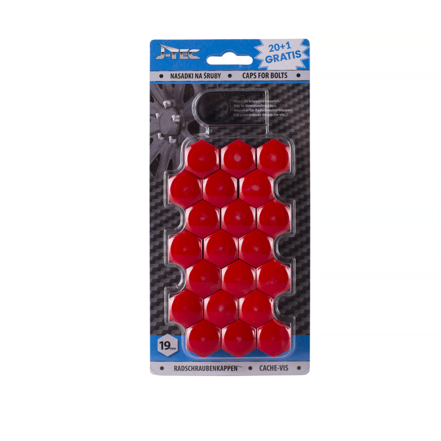 21 Couvres Boulons Rouges Diamètre 19