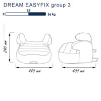 Rehausseur Isofix NORAUTO groupe 3, noir et gris