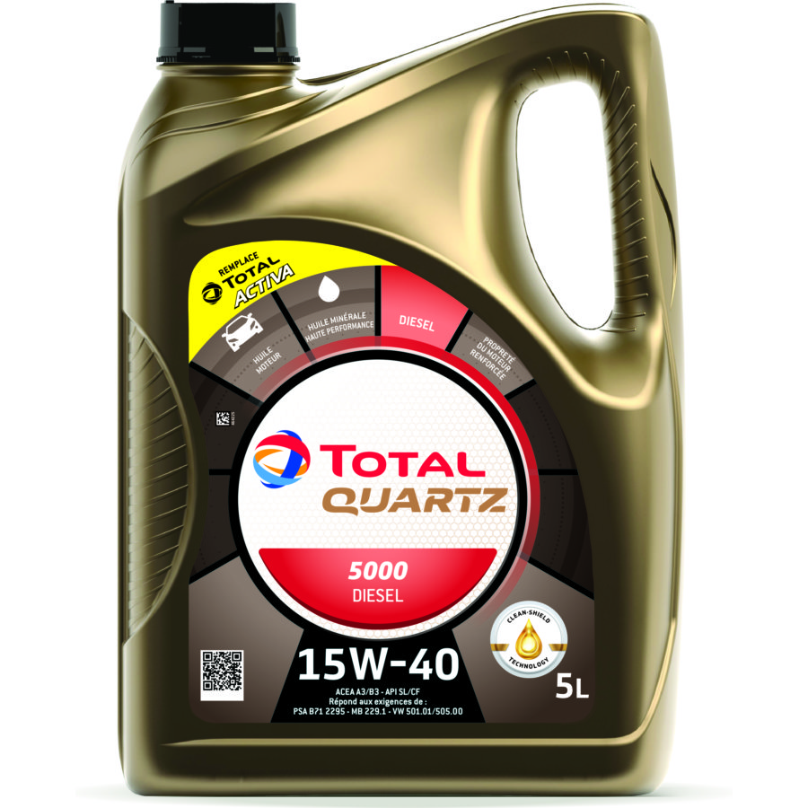 Huile Moteur Total Quartz 5000 15w40 Diesel 5 L Norautofr 