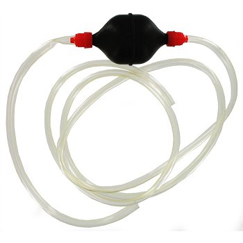 Tuyau de siphonnage avec poire d'amor&ccedil;age