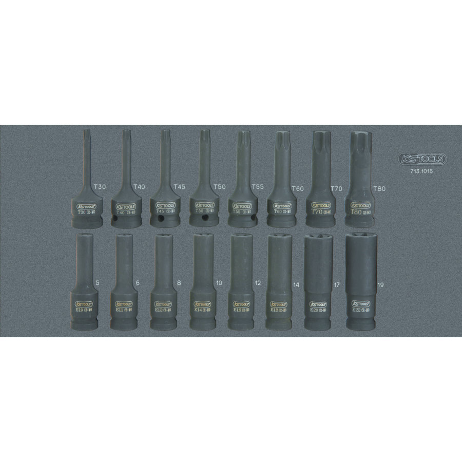 KS TOOLS Module De Douilles &Agrave; Chocs 713.1016 1/2''  16 Pi&egrave;ces