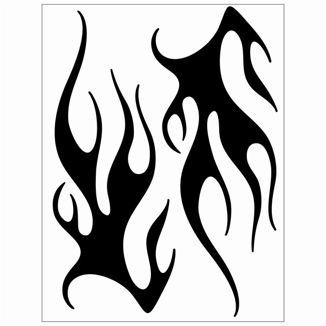 2 Stickers Autocollants Transférables Cadox Flaming Noir