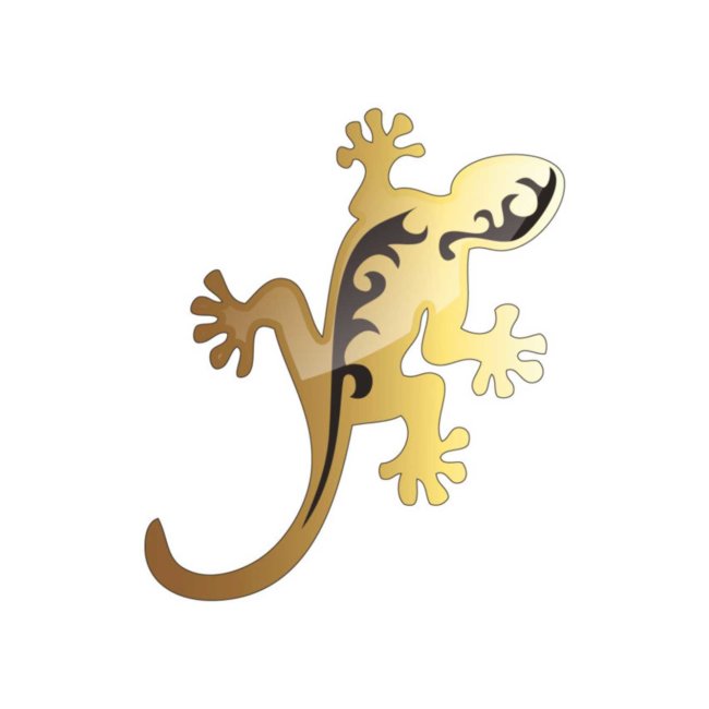 1 Sticker Autocollant Cadox 3d Gecko Or