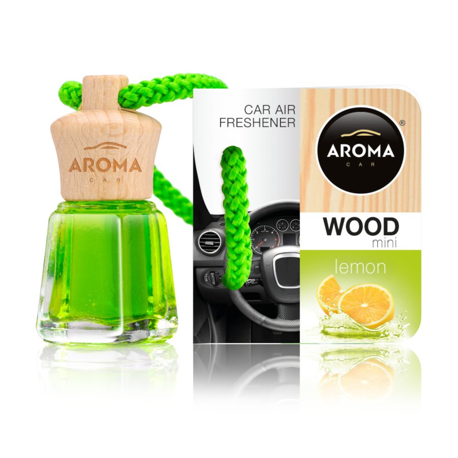 Désodorisant Voiture Aroma Wood Bottle Senteur Citron 4ml