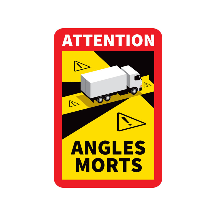 3 Adhésifs Règlementaires Angles Morts Pour Poids-lourds 25 X 17 Cm