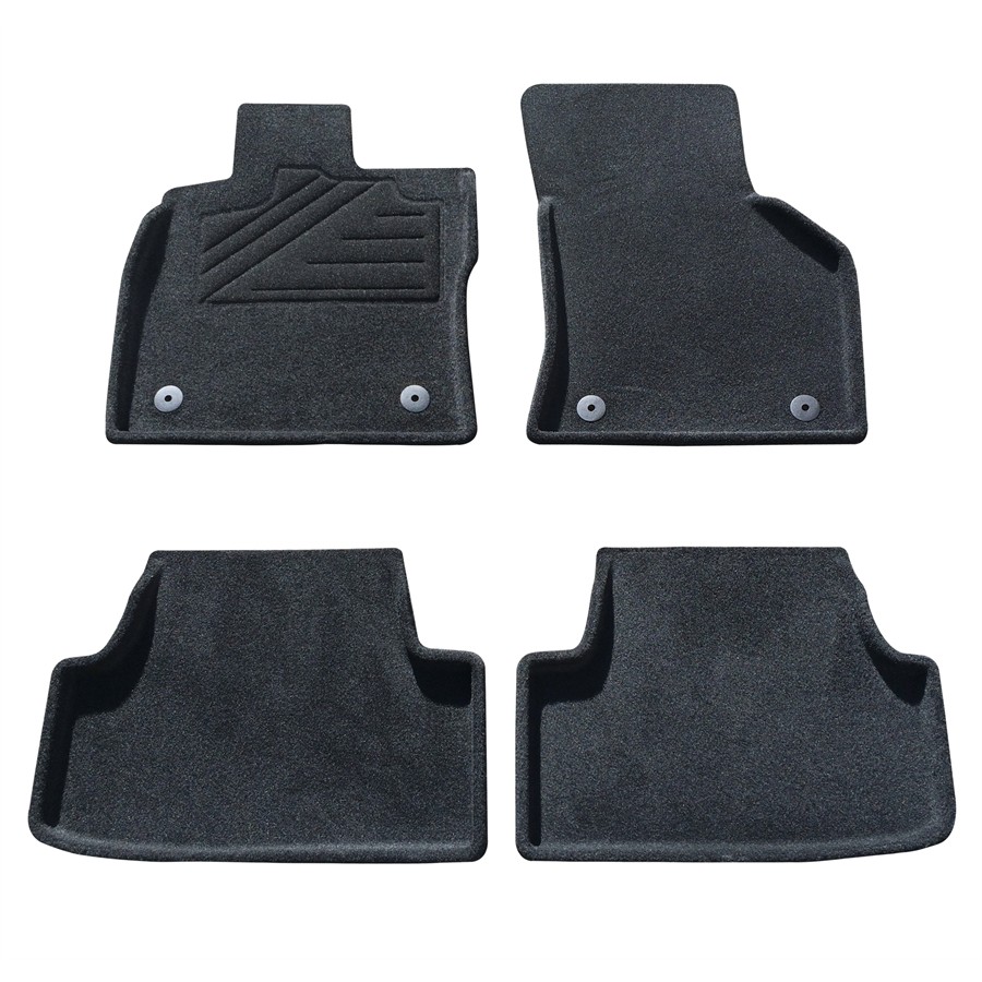 CUSTOMAGIC Jeu Complet De Tapis Baquet Sur Mesure Noir En Moquette 