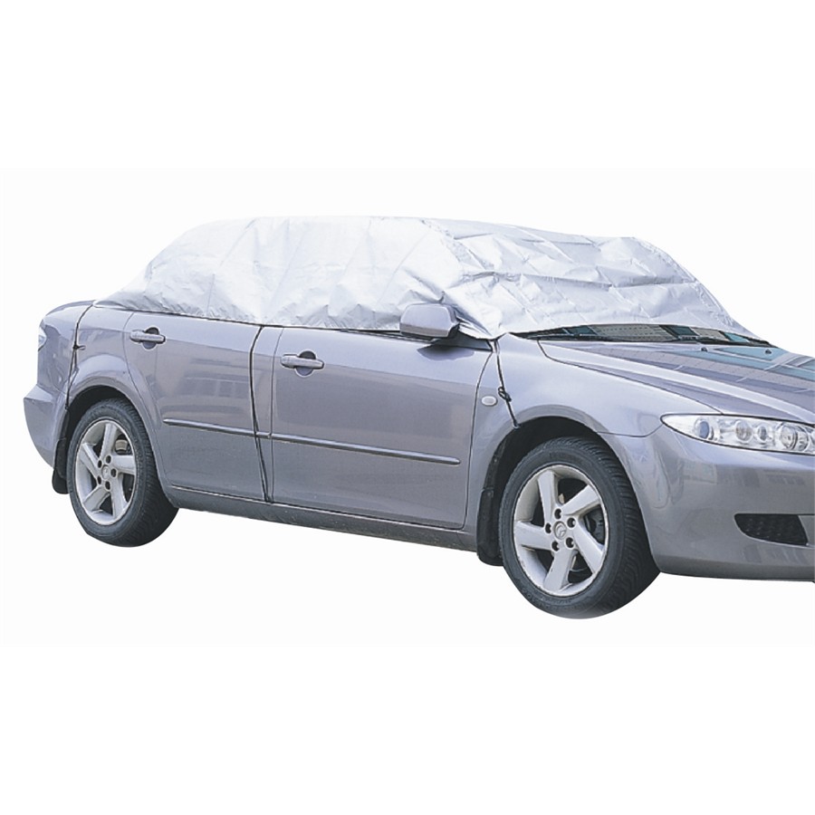 Demi-Housse De Protection Voiture Extérieure - Pour Berlines Jusqu'à 470 Cm, Imperméable, Anti-Vent - Protection Pluie, Soleil, Neige