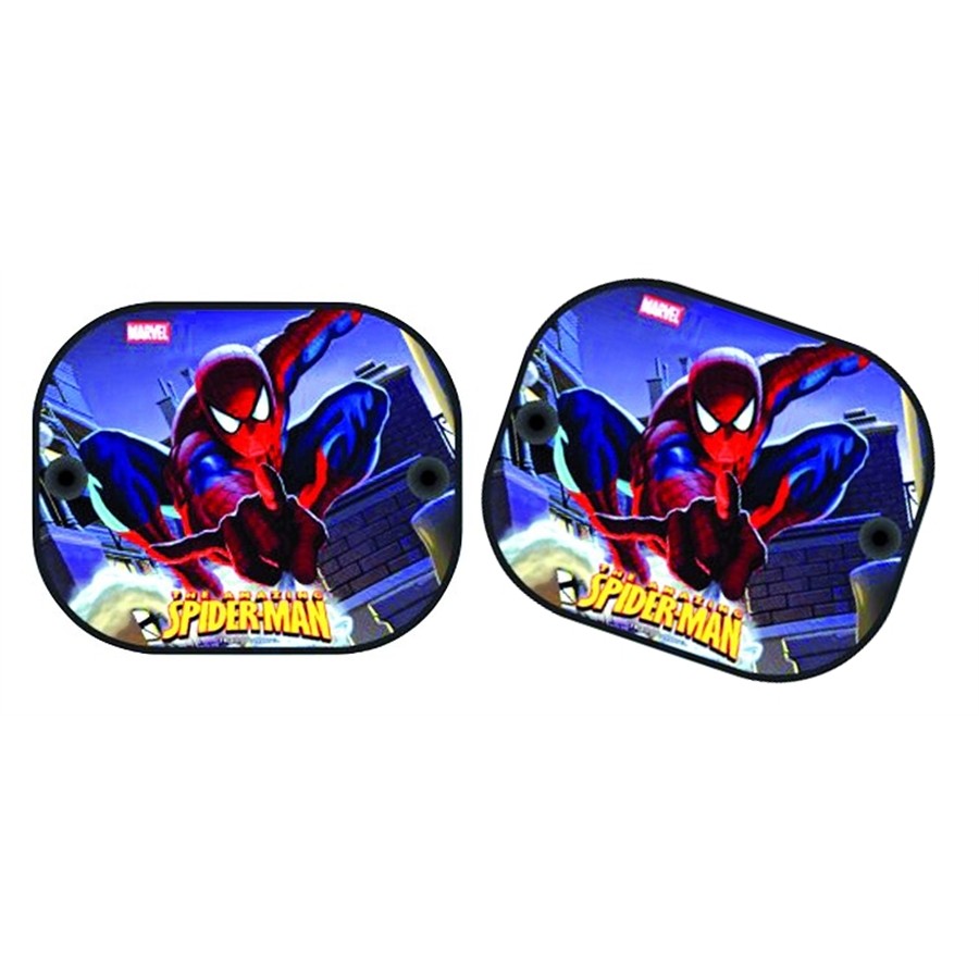 Lot De 2 Pare-soleils Latéraux Bébé À Ventouses - 65x38 Cm - Marvel Spiderman