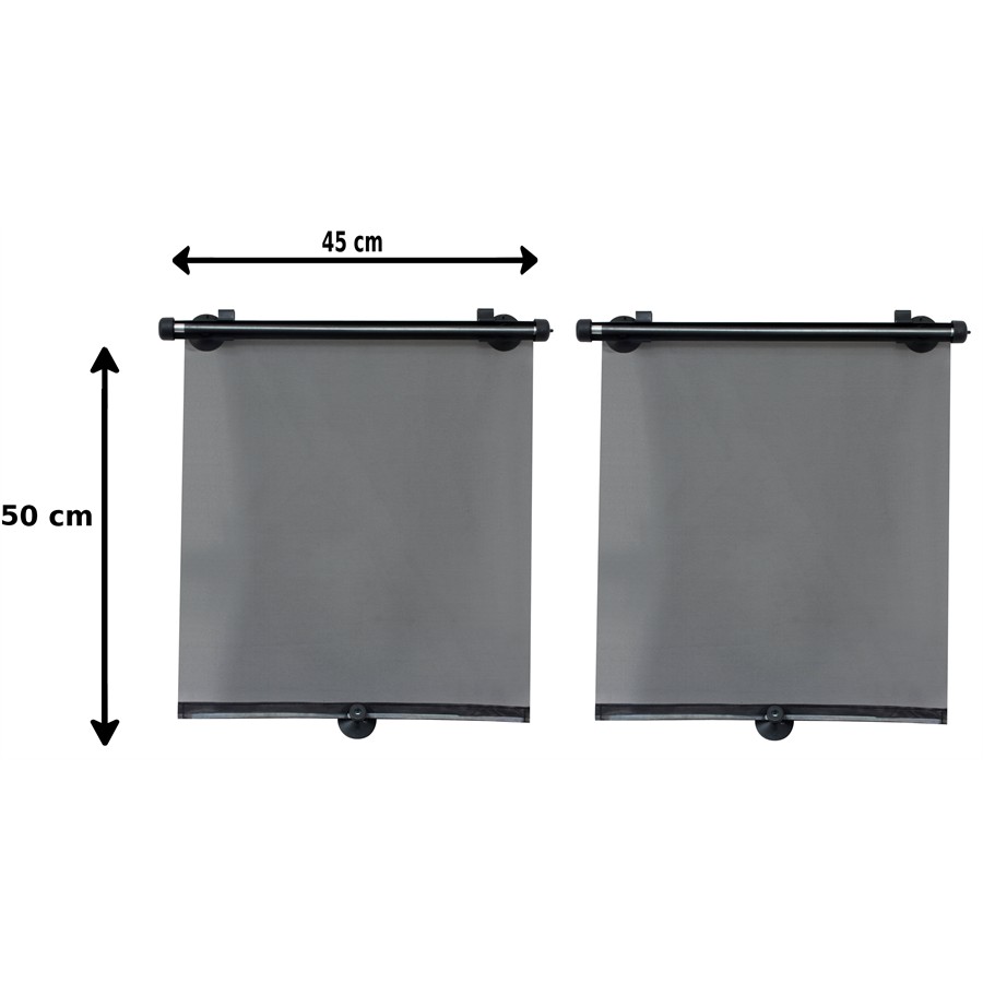 2 Rideaux Pare-soleil Enrouleurs Latéraux Norauto 50 X 45 Cm