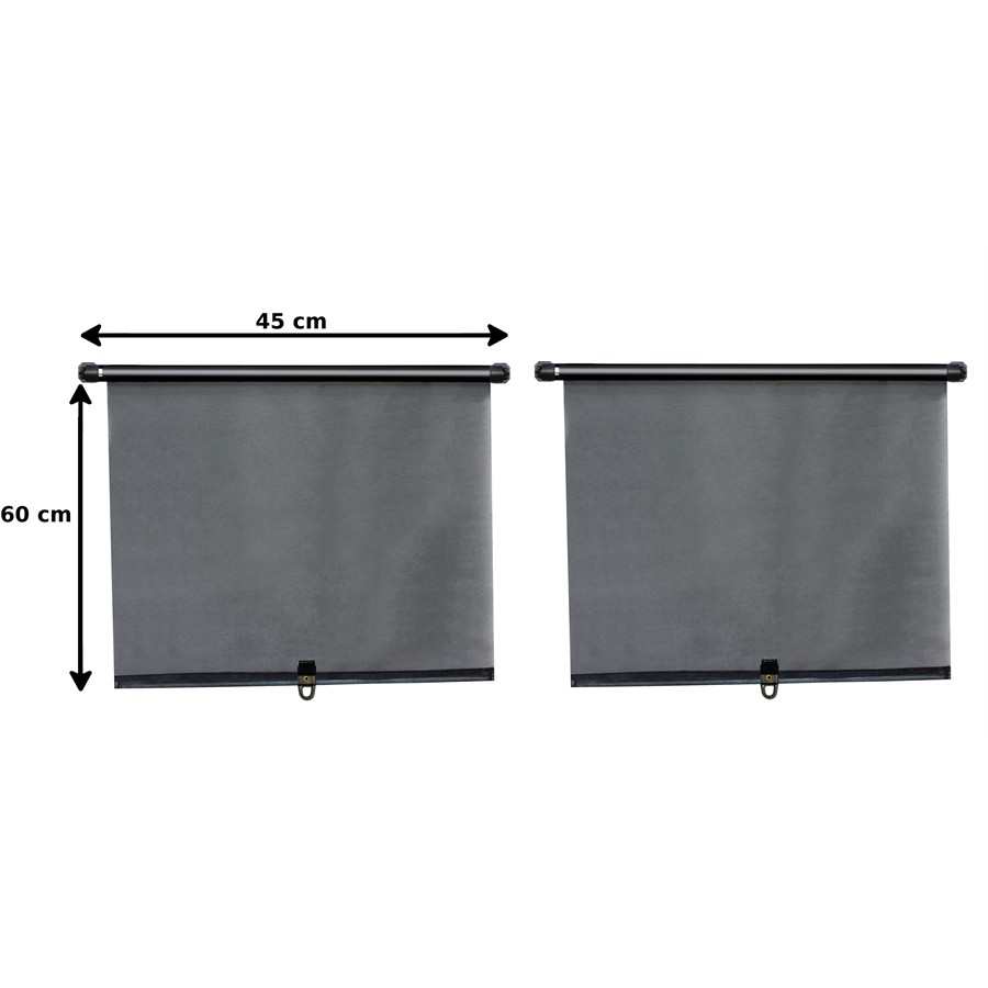 2 Rideaux Pare-soleil Enrouleur Latéraux Norauto 60 X 45 Cm