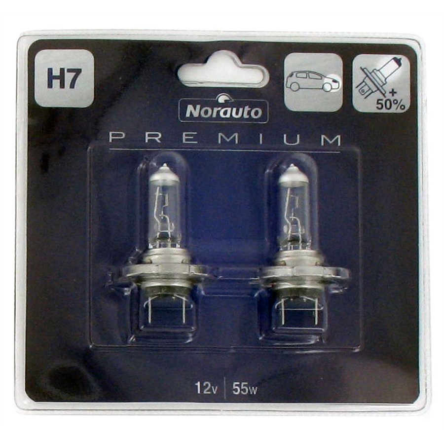 2 Ampoules NORAUTO PREMIUM H7 55 W 12 V - Norauto