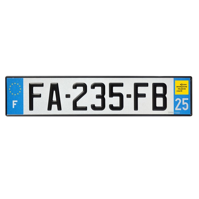 Plaque d'immatriculation alu standard département 25 Norauto.fr