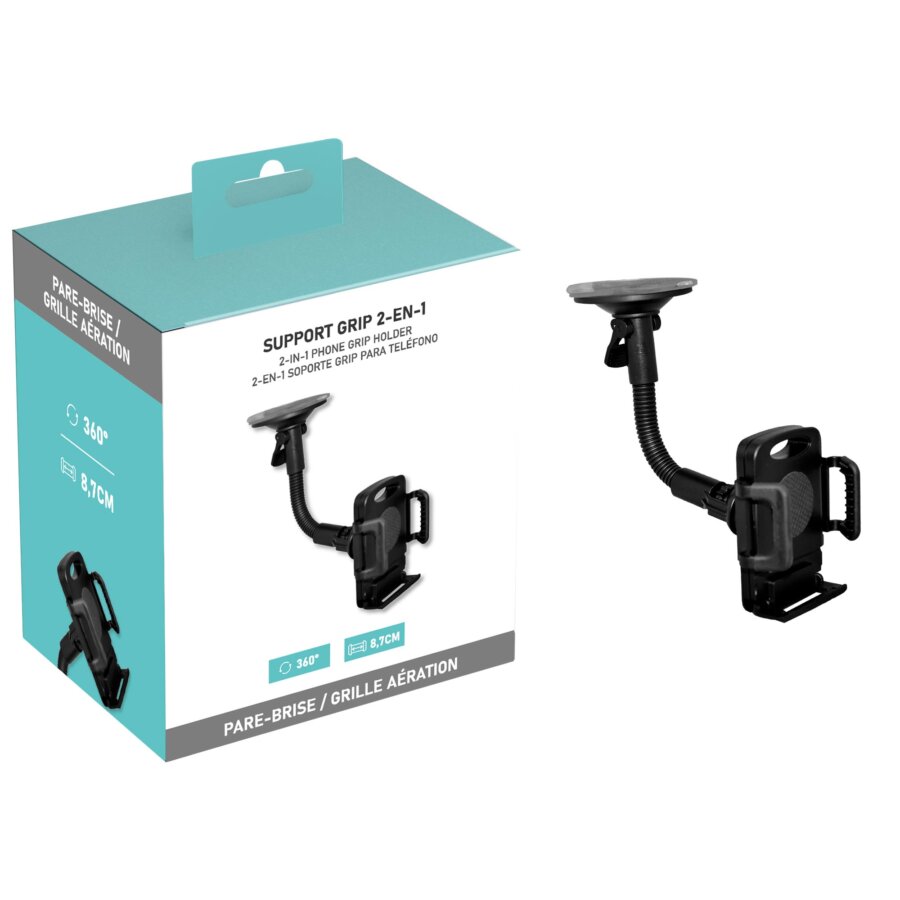 Support Téléphone Avec Ventouse Synchro Sur Grille Ou Pare-brise