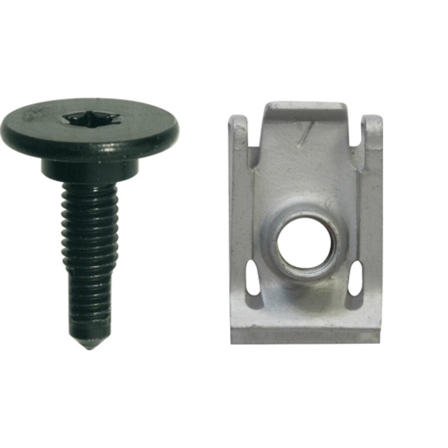 4 Vis Extra-plate 6 X 17 Mm Avec 4 Clips Écrou
