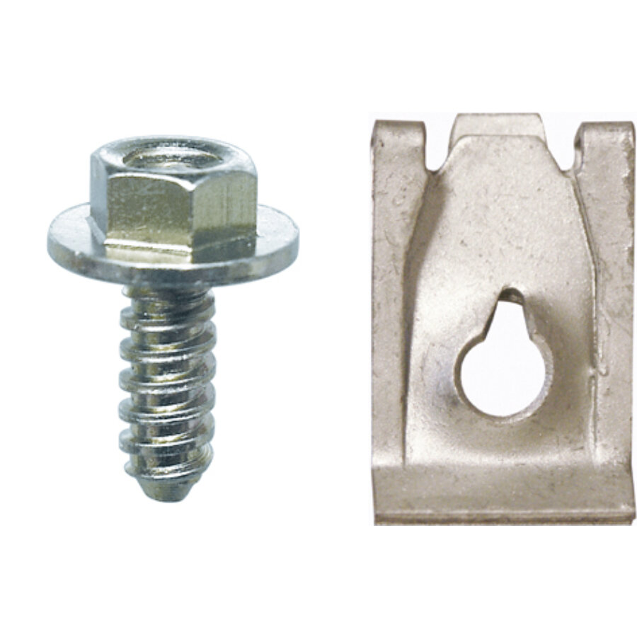 4 Vis 6,35 X 17 Mm Avec 4 Clips De Verrouillage Pour Carénage Sous Moteur