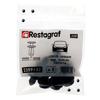 Kit 50 Rivets Plastique Pour Fixation Pare-chocs Clips à Vis Poussoir Trou 8 Mm