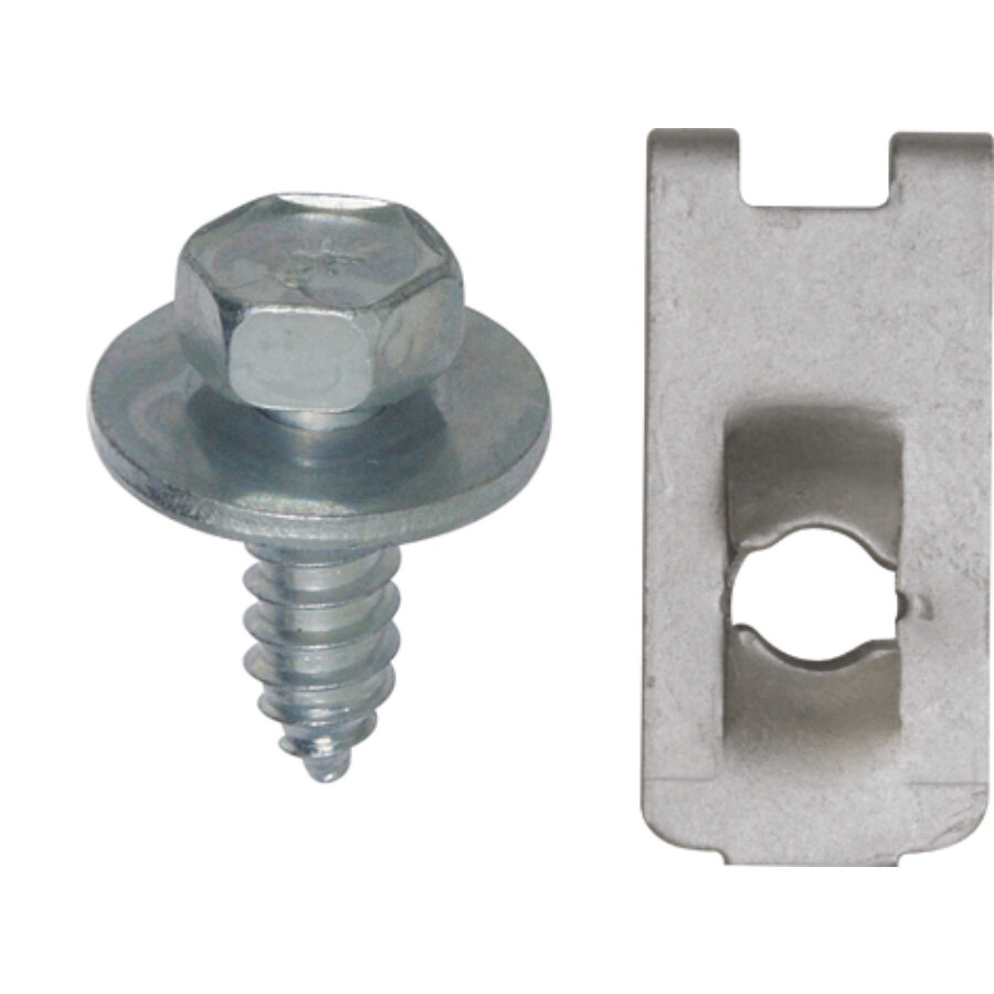 4 Vis Restagraf 6,35 X 19 Mm Avec 4 Clips De Verrouillage Pour Véhicule Renault
