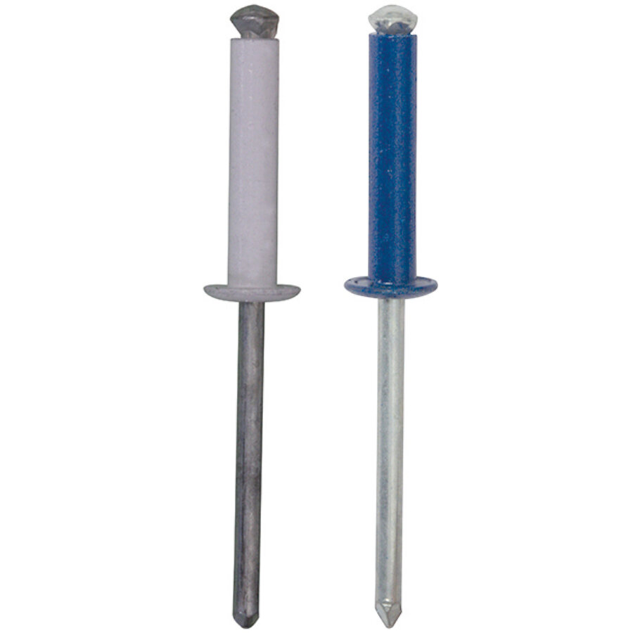 32 Rivets Aluminium Épanouis Blancs Et Bleus 4 X 20 Mm