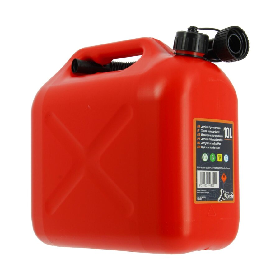 Jerrican Carburant En Plastique Rouge 10 L Xltech