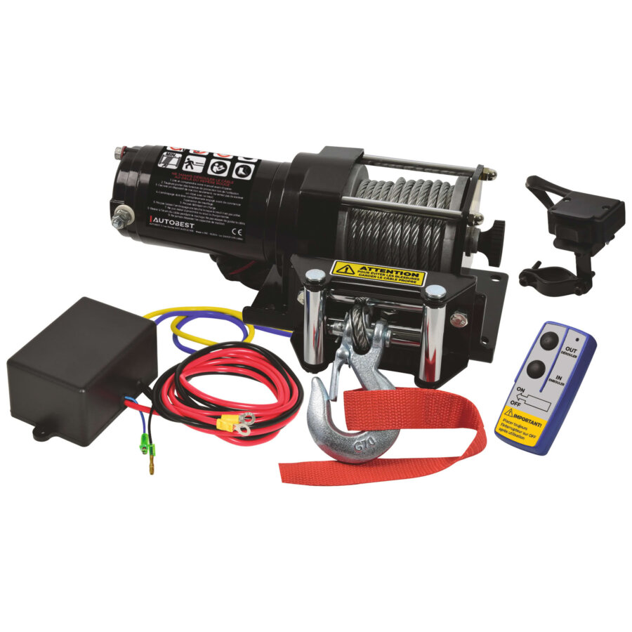 Treuil Électrique 12v Pour Quad Ou Remorque Autobest 1,36t