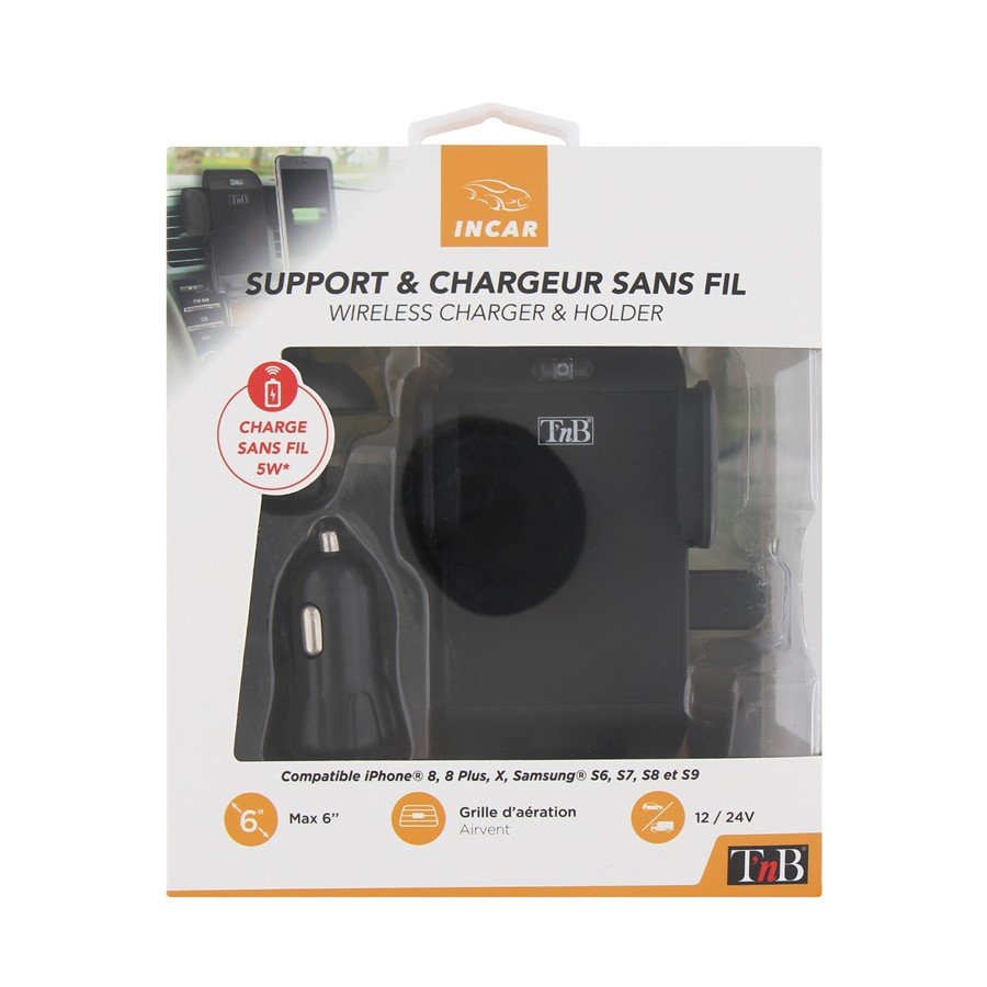 Shot - Support Voiture Chargeur Induction pour SAMSUNG Galaxy A42  Smartphone Sans Fil (NOIR) - Support et Bras - Rue du Commerce