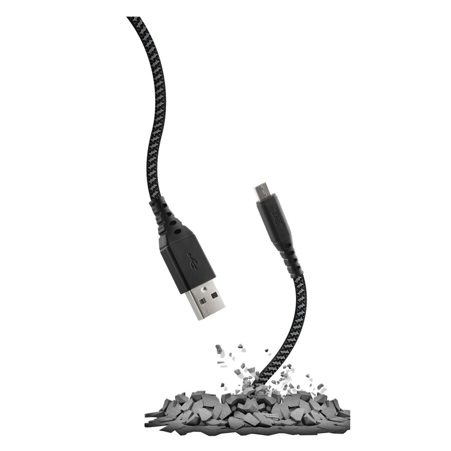 Câble Usb Micro Usb 1.5 M Noir Gris Tnb