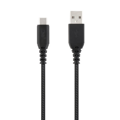Câble USB / USB-C Nylon Tressé RAMPOW RAC-1 Gris/Noir - 1m