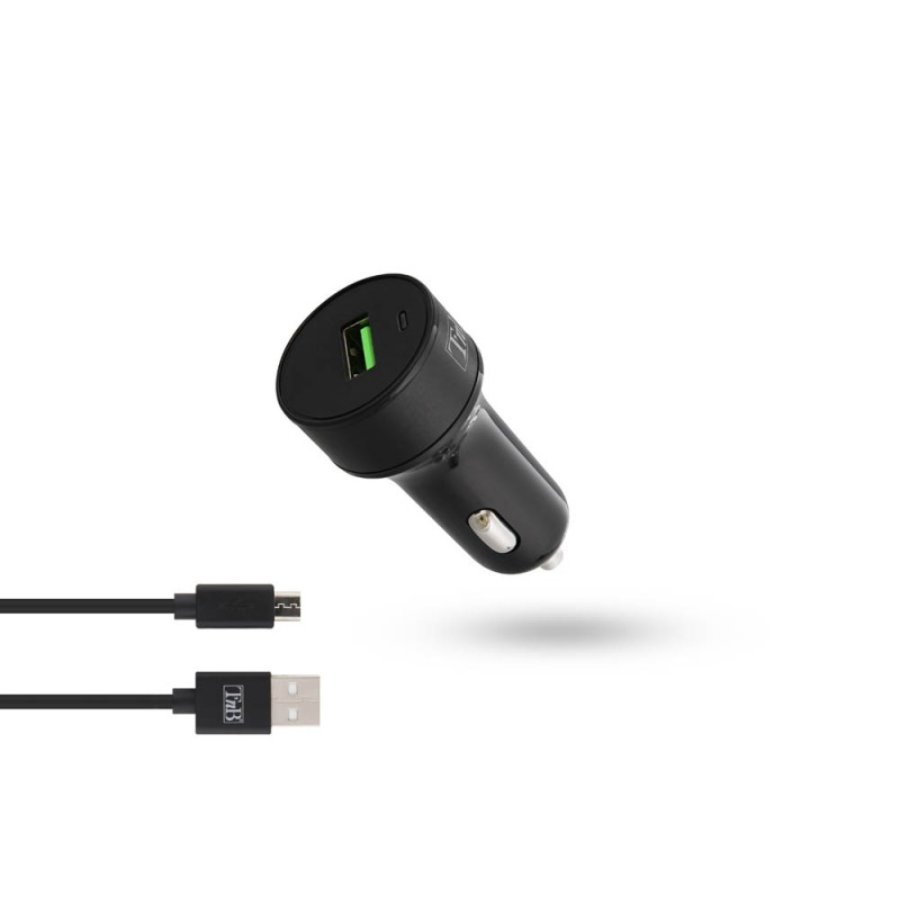 Chargeur Allume-cigare + Câble Micro Usb Noir Tnb