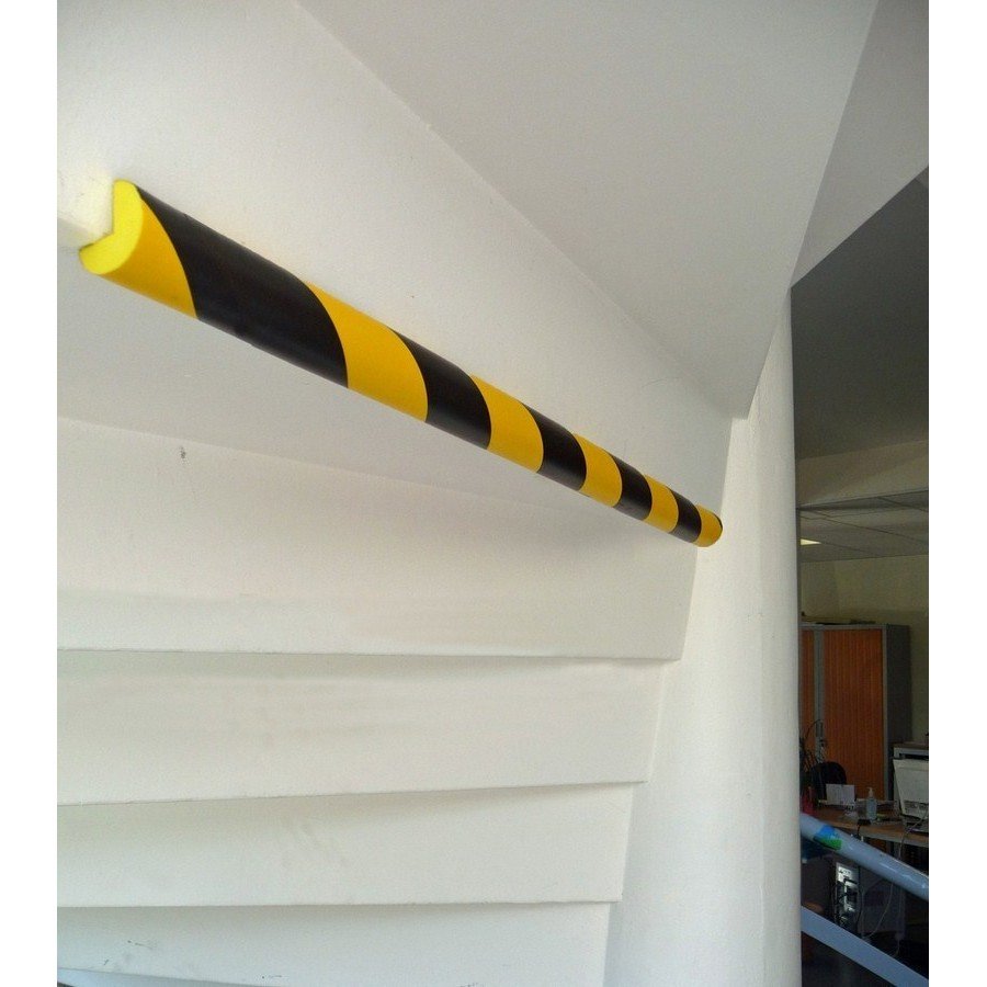 1 Mousse de protection 3/4 rond noir et jaune 75 cm Viso 75 Pu4025nj