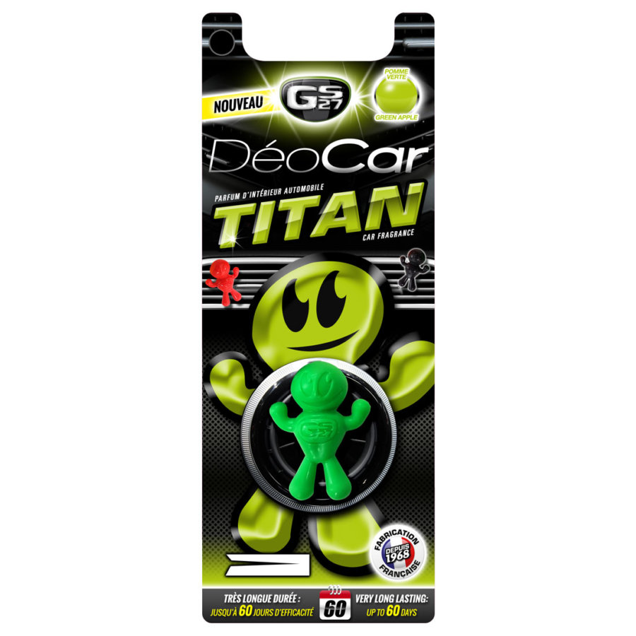 Désodorisant voiture GS27 Titan pomme verte
