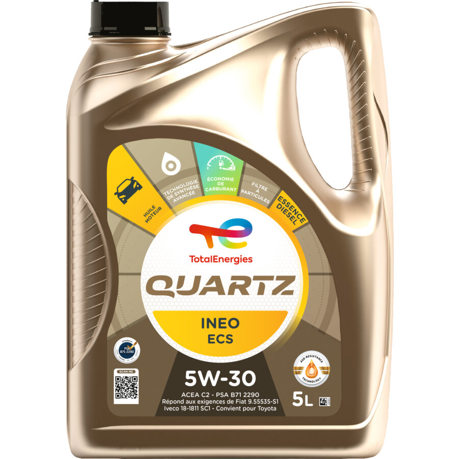 Huile Moteur Totalenergies Quartz Ineo Ecs 5w30 Essence Et Diesel 5 L