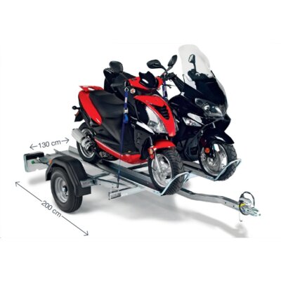 Kit de chargement d'une moto pour remorque simple et double essieux