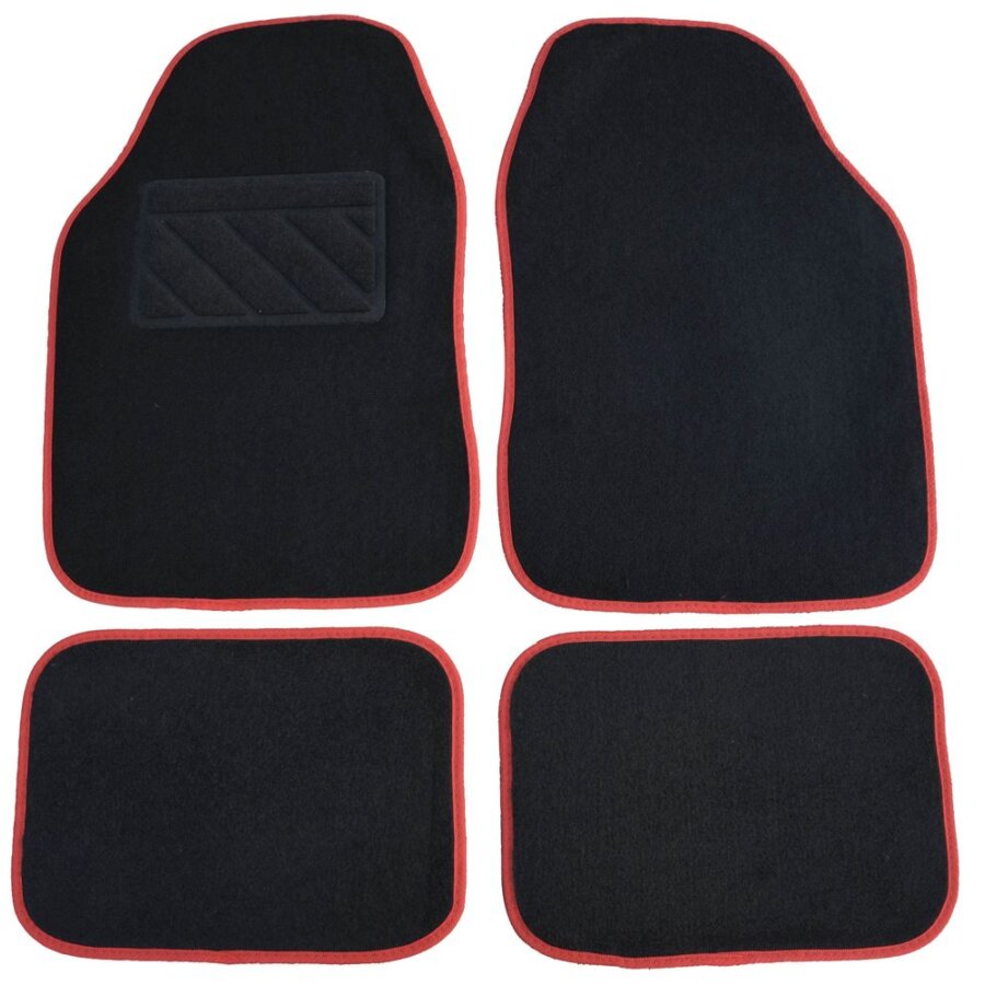 4 Tapis Universels Moquette Access+ Noir Et Rouge