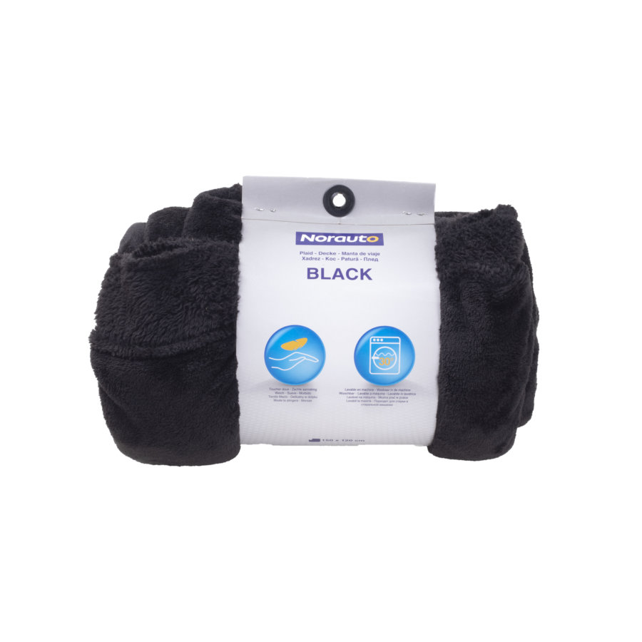 Plaid Polaire Flanelle Noir Norauto