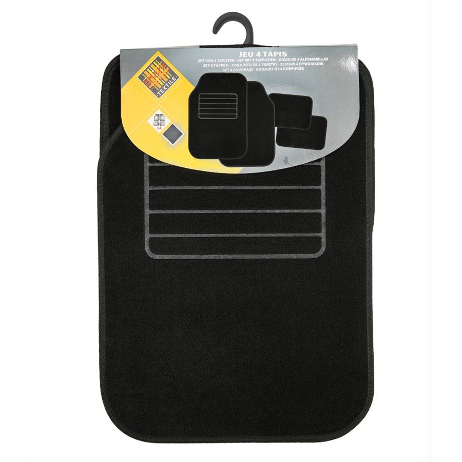 4 Tapis Universels En Moquette Noir
