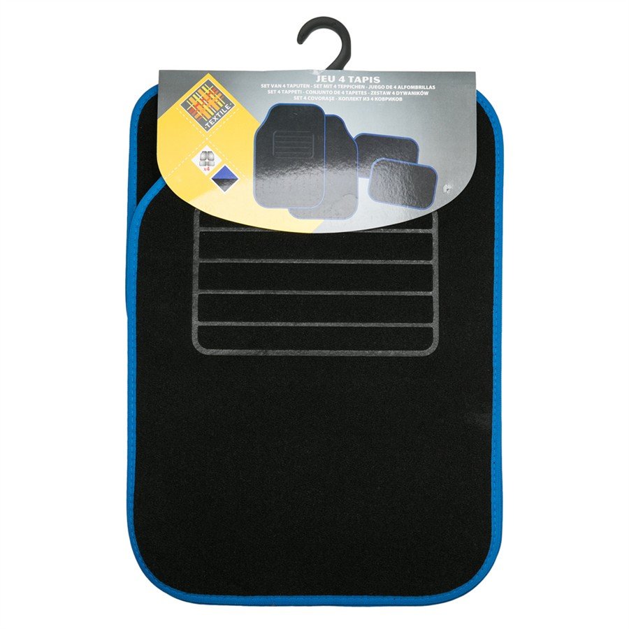 4 Tapis Universel En Moquette Noir